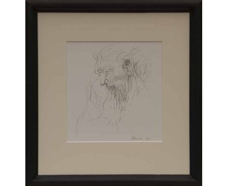 * PETER HOWSON OBE,
HEAD STUDY
pencil on paper, signed and dated '08
24cm x 23cm
Mounted, framed and under glass