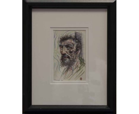 * PETER HOWSON OBE, 
THE KING TAKES THE BEGGARS ROAD (PENGUIN BOOKS SERIES)
mixed media on paper, signed and dated '08
19cm x