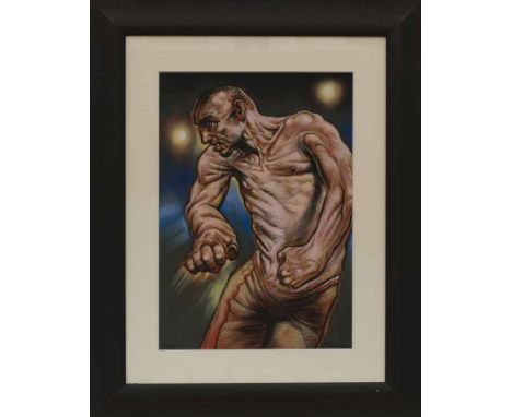 * PETER HOWSON OBE,
LEAN
pastel on paper, signed and dated 2004
62cm x 42.5cm 
Mounted, framed and under glass
