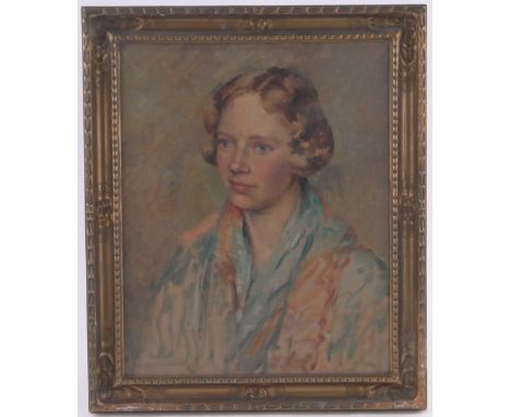 Early 20th century oil on canvas, portrait of a girl, unsigned, 21" x 17", framed.