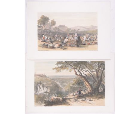 Edward Lear (1812-1888),2 handcoloured lithograph, Tivoli and Girano, unframed, (2). 