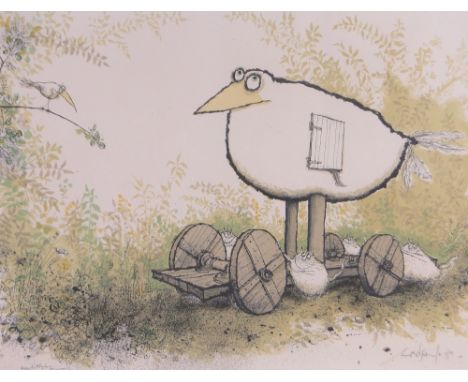 Ronald Searle (1920-2011),colour lithograph, Trojan cat, signed in pencil, dated 1974, with personal inscription no. 9/99, 19
