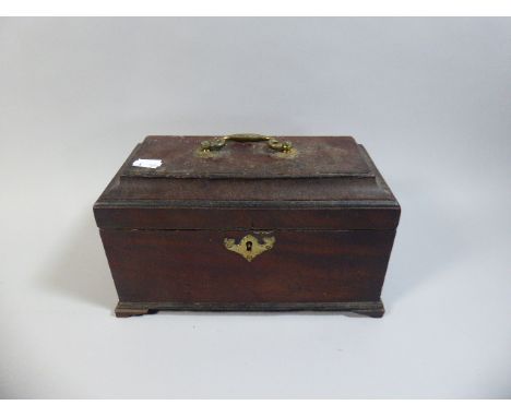 A Georgian Mahogany Tea Caddy Box, Missing One Back Bracket Foot, 27 cm Long