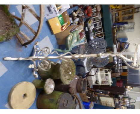 A Late Victorian Wrought Iron Tripod Oil Lamp Stand