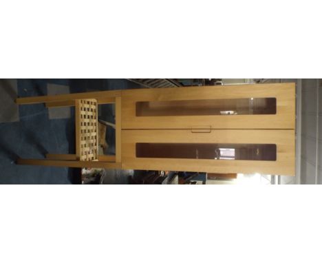 A Modern Glazed Display Cabinet with Stretcher Shelf, 50 cm Wide