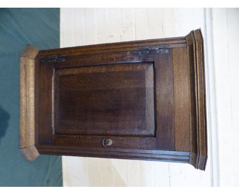 A 19th Century Oak Wall Hanging Corner Cabinet with Panel Door, 52 cm Wide and 74 cm High