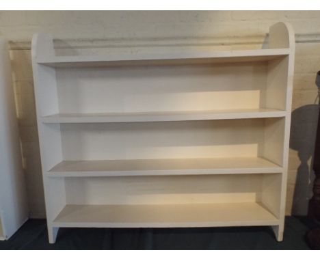 A White Painted Four Shelf Open Bookcase, 99 cm Long