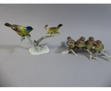 Two Continental Ceramic Bird Ornaments 