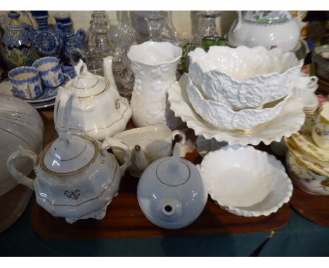 A Tray Containing Coalport Spode and Other White China