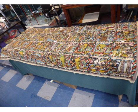 A Hand Painted North African Panel Depicting The Life of Cleopatra, 180 x 80 cm