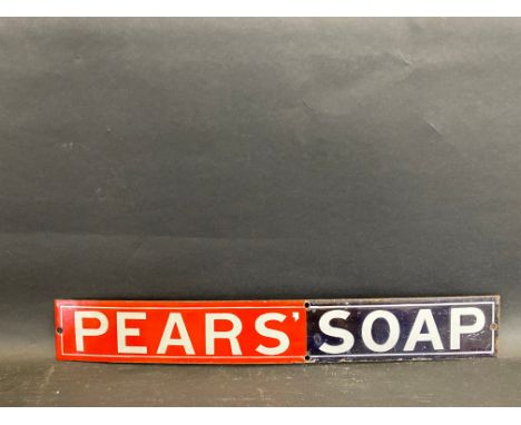 A small Pear's Soap enamel strip, restored, 18 1/2 x 2 3/4".