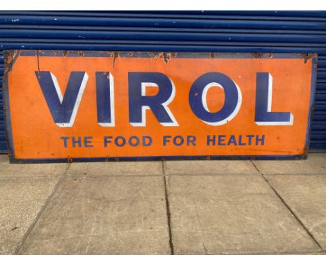 A large Virol 'The Food For Health' rectangular enamel sign, 78 x 28".