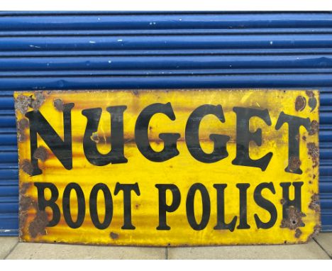 A Nugget Boot Polish rectangular enamel sign, 48 x 24".