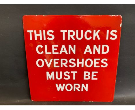 A double sided enamel sign, detailing whether the truck was clean or dirty, 14 x 14".
