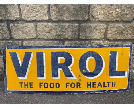 A Virol 'The Food For Health' rectangular enamel sign, 48 x 18".