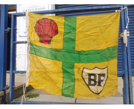 An unusual Shell and BP flag, 38 x 32 1/2".