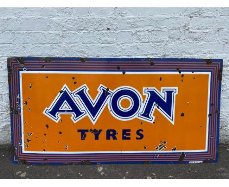 An Avon Tyres rectangular enamel sign, 60 x 30".