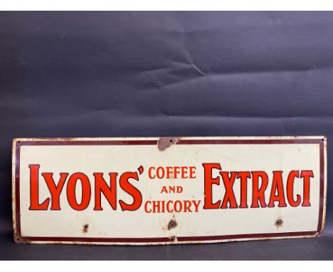 A Lyons' Coffee and Chicory Extract rectangular enamel sign, 35 1/2 x 11 3/4".