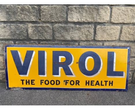 A Virol 'The Food For Health' rectangular enamel sign, 48 x 18".