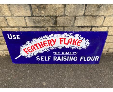 A Feathery Flake - the self raising flour, rectangular enamel sign in excellent condition, 60 x 24".