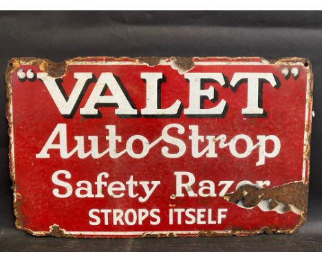 A 'Valet' Auto Strop safety razor rectangular enamel sign, 20 x 12".
