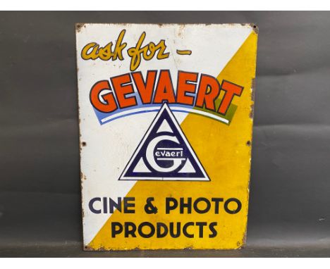 A Gevaert Cine &amp; Photo Products rectangular enamel sign, 18 x 24". 