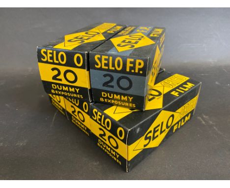 Five Selo camera film dummy boxes.