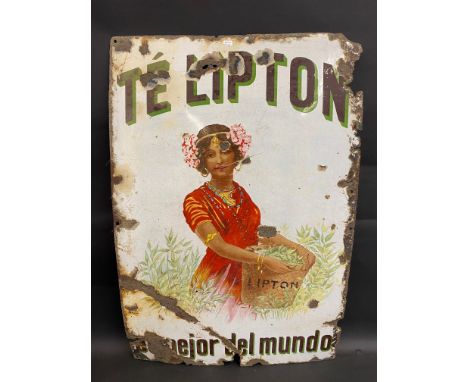 A Liptons Tea pictorial enamel sign, 20 x 30". 