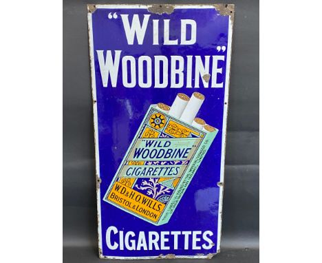 A Wills 'Wild Woodbine' Cigarettes pictorial packet enamel sign, 18 x 36".