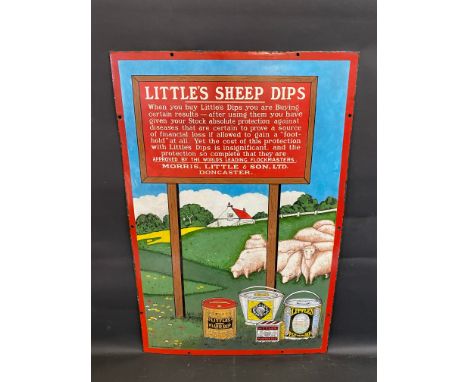 A very rare pictorial enamel sign advertising Little's Sheep Dips with small areas of restoration and overpainting, 24 x 36".