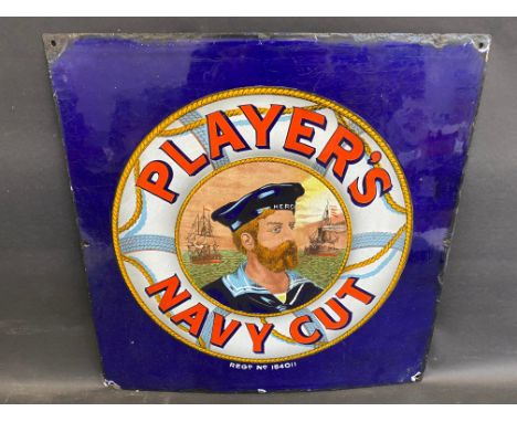A Player's Navy Cut pictorial enamel sign with central sailor image, good original condition, 18 x 18".
