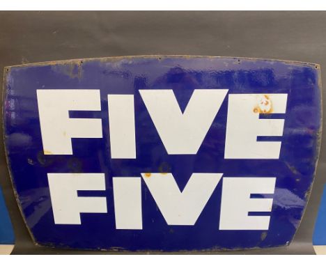 A large and unusual enamel sign advertising Five Five, 48 x 33 1/2".