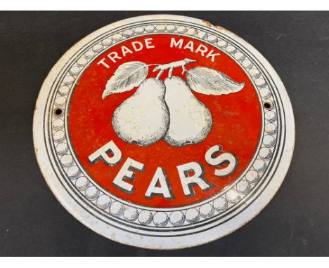 A small Pears Soap circular enamel sign, 7" diameter.