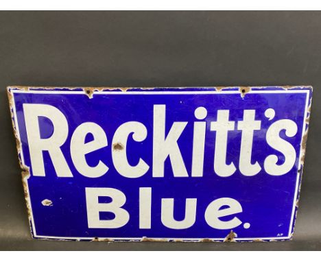 A Reckitt's Blue rectangular enamel sign of small size, 20 x 12".