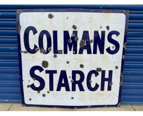 A large Colman's Starch enamel sign, 38 x 36".