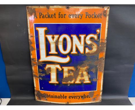 A Lyon's Tea enamel sign, 29 1/2 x 39".