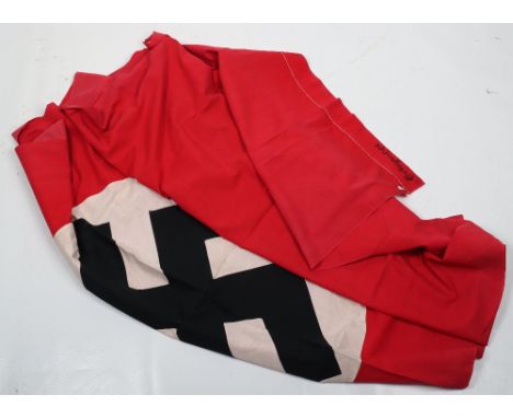 Large Third Reich NSDAP Flag Marked to Ortsgruppe Soltau, large double sided NSDAP flag with central black swastika. To the t