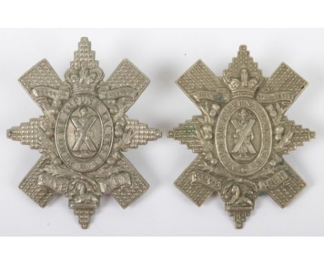 2x Victorian 5th Volunteer Battalion Glasgow Highlanders Highland Light Infantry Glengarry Badges, both being other ranks exa