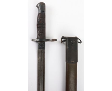 American P-17 Bayonet by Remington, fine example with its original scabbard which has 1918 date. Wooden grips remain in good 