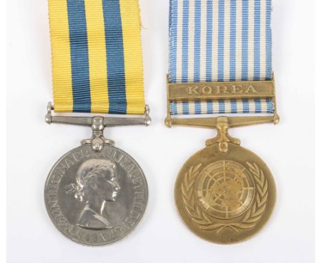 * Canadian Korean War Medal Pair, consisting of Queens Korea medal (British issue) “SK 9997 SA VATNSDAL” (First 2 digits of s