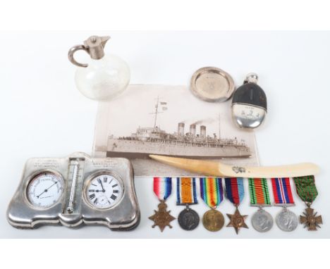 An Interesting Great War and Second World War Medal Group of Seven Awarded to an Officer Present on HMS Conquest During the G