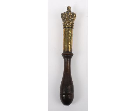 Georgian Great Marlborough Police Officers Tipstaff c1830, brass tube with crown top engraved “IV GR POLICE OFFICE GT MARBRO 