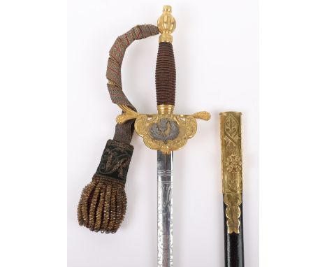 Victorian Royal Company of Archers Queens Bodyguard of Scotland Court Sword, superb example of the gilt metal court sword pat