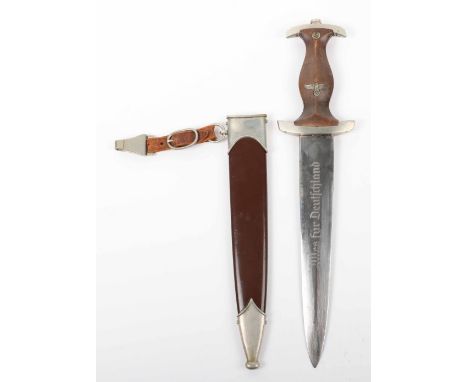 Third Reich SA (Sturmabteilung) Dress Dagger by F W Holler Solingen, good example of an early model SA dress dagger with the 