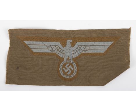 WW2 German Afrikakorps / Tropical Tunic Breast Eagle, un-issued example of the German army tropical pattern tunic breast eagl