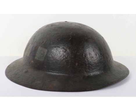 WW1 Regimentally Marked Steel Combat Helmet Shell, fine untouched example of a British raw edge brodie helmet with painted re