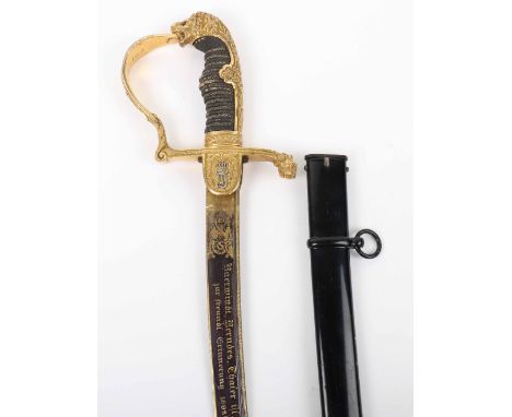 Fine Grosse Hilt Pattern Imperial German Officers Sword with Blue Gilt and Damascus Presentation Blade, superb example of a I