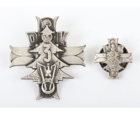 WW2 Polish 3rd Carpathian Rifle Division Breast Badge, being the large breast badge with screw post fitting. Accompanied by t