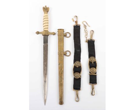 Kriegsmarine Officers Dress Dagger with Hanging Straps by Carl Eickhorn Solingen, standard model German naval officers dress 