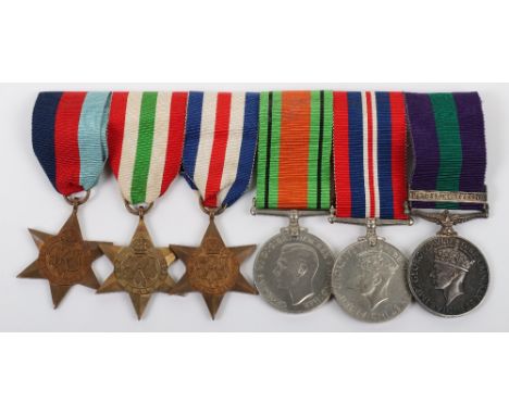 British Officers WW2 &amp; Jewish Revolt Medal Group of Six Royal Army Service Corps, consisting 1939-45 star, Italy star, Fr